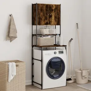 vidaXL Armoire de machine à laver chêne fumé 68x48,5x194 cm pas cher