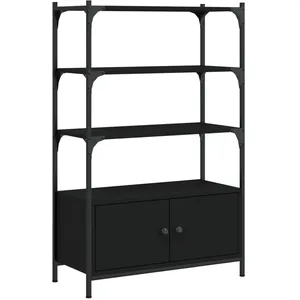 vidaXL Bibliothèque à 3 niveaux noir 70x30x109,5 cm bois d'ingénierie pas cher