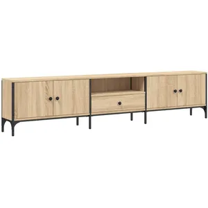 vidaXL Meuble TV à tiroir chêne sonoma 200x25x44 cm bois d'ingénierie