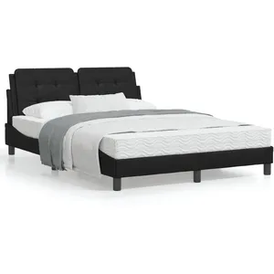 vidaXL Cadre de lit avec tête de lit Noir 140x190 cm Similicuir pas cher