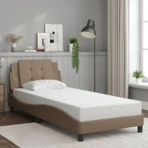 vidaXL Cadre de lit avec tête de lit Cappuccino 90x190 cm Similicuir pas cher