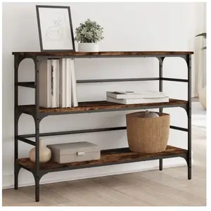 vidaXL Table console chêne fumé 100x32x75 cm bois d'ingénierie pas cher