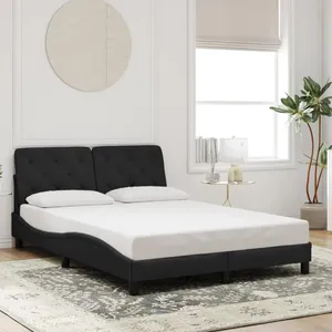 vidaXL Cadre de lit avec tête de lit Noir 120x200 cm Velours pas cher