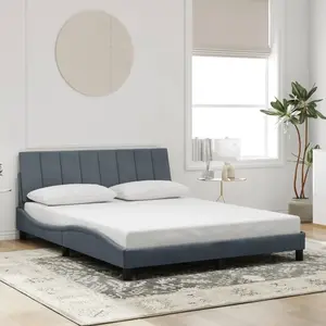 vidaXL Vidaxl Cadre De Lit Sans Matelas Gris Foncé 160x200 Cm Velours pas cher