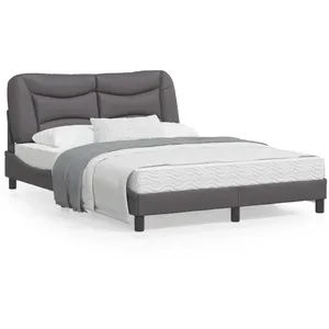 vidaXL Cadre de lit avec tête de lit Gris 140x200 cm Similicuir pas cher