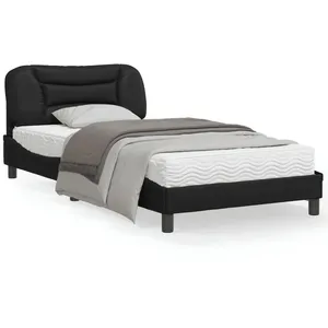 vidaXL Cadre de lit avec tête de lit Noir 100x200 cm Similicuir pas cher