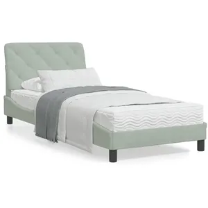 vidaXL Cadre de lit avec lumières LED Gris clair 80x200 cm Velours pas cher