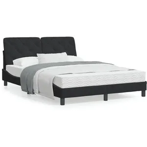 Comparateur de prix : vidaXL Lit avec matelas noir 120x200 cm velours