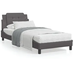 Comparateur de prix : vidaXL Lit avec matelas gris 100x200 cm similicuir
