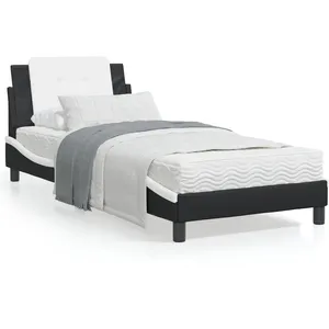 vidaXL Lit avec matelas noir et blanc 80x200 cm similicuir pas cher