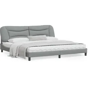vidaXL Cadre de lit avec lumières LED gris clair 200x200 cm tissu pas cher