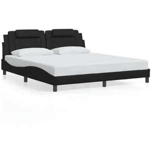 Comparateur de prix : vidaXL Cadre de lit avec lumières LED noir 180x200 cm similicuir