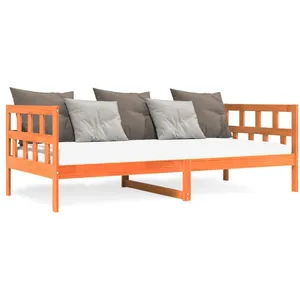 vidaXL Lit de jour sans matelas cire marron 90x200 cm bois pin massif pas cher