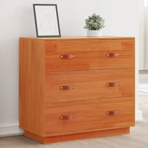 vidaXL Buffet cire marron 80x40x75 cm bois massif de pin pas cher
