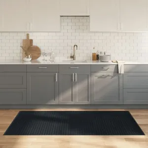 vidaXL Tapis rectangulaire gris 100x200 cm bambou pas cher