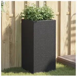 Comparateur de prix : vidaXL Jardinières 2 pcs noir 40x40x80 cm résine tressée