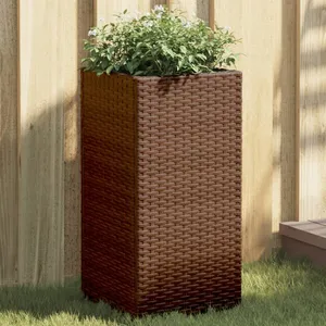 vidaXL Jardinières 2 pcs marron 30x30x60 cm résine tressée pas cher