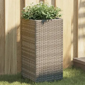 Comparateur de prix : vidaXL Jardinières 2 pcs gris 30x30x60 cm résine tressée