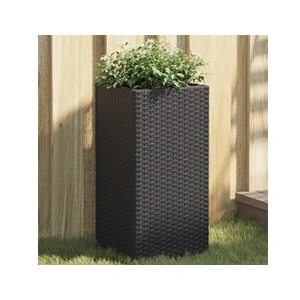 Comparateur de prix : vidaXL Jardinières 2 pcs noir 30x30x60 cm résine tressée