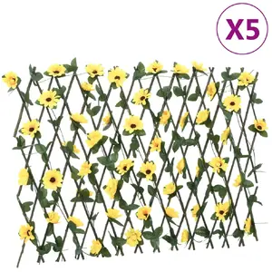 Comparateur de prix : vidaXL Treillis de lierre artificiel extensible 5 pcs jaune 180x60 cm