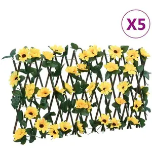 Comparateur de prix : vidaXL Treillis de lierre artificiel extensible 5 pcs jaune 180x20 cm