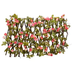 Comparateur de prix : vidaXL Treillis de lierre artificiel extensible rose foncé 180x20 cm