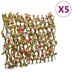 Comparateur de prix : vidaXL Treillis de lierre artificiel extensible 5 pcs 180x60 cm