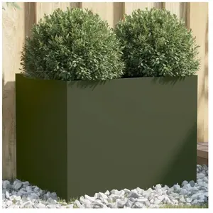 vidaXL Jardinière vert olive 62x47x46 cm acier laminé à froid pas cher