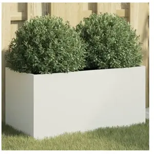 Comparateur de prix : vidaXL Jardinière blanc 62x30x29 cm acier laminé à froid