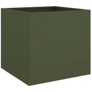 Comparateur de prix : vidaXL Jardinière vert olive 42x40x39 cm acier laminé à froid