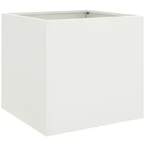 Comparateur de prix : vidaXL Jardinières 2 pcs blanc 42x40x39 cm acier laminé à froid