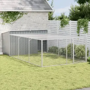 Comparateur de prix : vidaXL Niche pour chien avec cour anthracite 197x396x110 cm