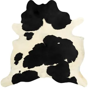 Comparateur de prix : vidaXL Tapis en peau de vache véritable noir et blanc 180x220 cm