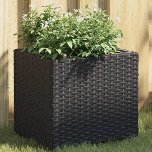 Comparateur de prix : vidaXL Jardinières 2 pcs noir 36x30x32 cm résine tressée