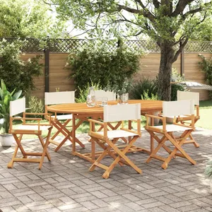 vidaXL Chaises de jardin pliables lot de 6 blanc crème tissu pas cher
