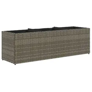 Comparateur de prix : vidaXL Jardinière avec 3 pots gris 105x30x32 cm résine tressée