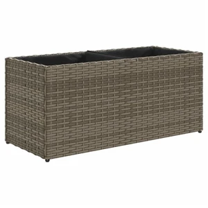 Comparateur de prix : vidaXL Jardinière avec 2 pots gris 72x30x32 cm résine tressée