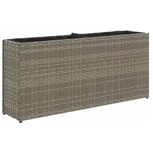 Comparateur de prix : vidaXL Jardinière avec 2 pots gris 90x20x40 cm résine tressée