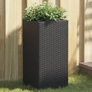 Comparateur de prix : vidaXL Jardinière noir 30x30x60 cm résine tressée