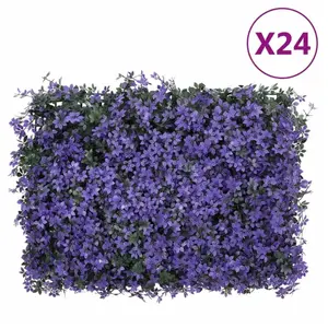 Comparateur de prix : vidaXL Clôture à feuilles artificielles 24 pcs violet 40x60 cm