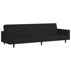 vidaXL Canapé-lit 2 places noir velours pas cher