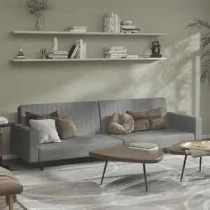 vidaXL Canapé-lit à 2 places gris clair velours pas cher