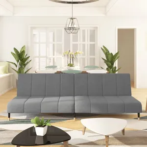 vidaXL Canapé-lit à 2 places gris clair velours pas cher