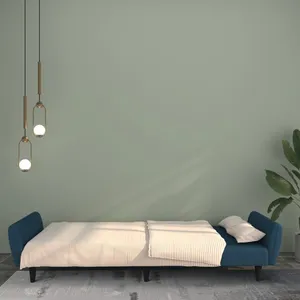 vidaXL Canapé-lit à 2 places Bleu Velours pas cher