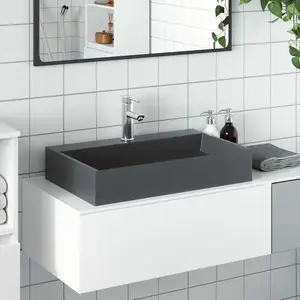 vidaXL Vasque 60x38x11 cm fonte minérale/marbre anthracite