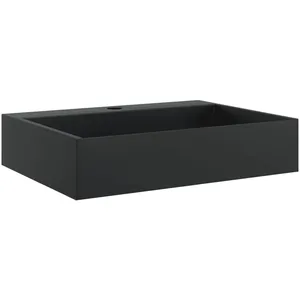 vidaXL Vasque 50x38x11 cm fonte minérale/marbre noir mat