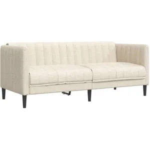 vidaXL Canapé à 2 places crème tissu pas cher