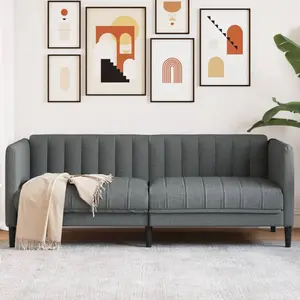 Comparateur de prix : vidaXL Canapé à 2 places gris foncé tissu