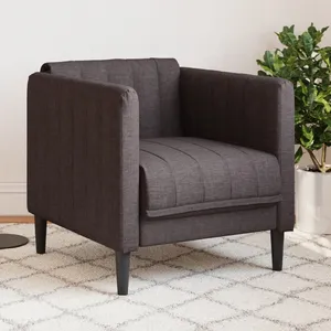 vidaXL Fauteuil marron foncé tissu pas cher