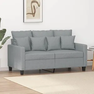 vidaXL Canapé à 2 places Gris clair 120 cm Tissu pas cher